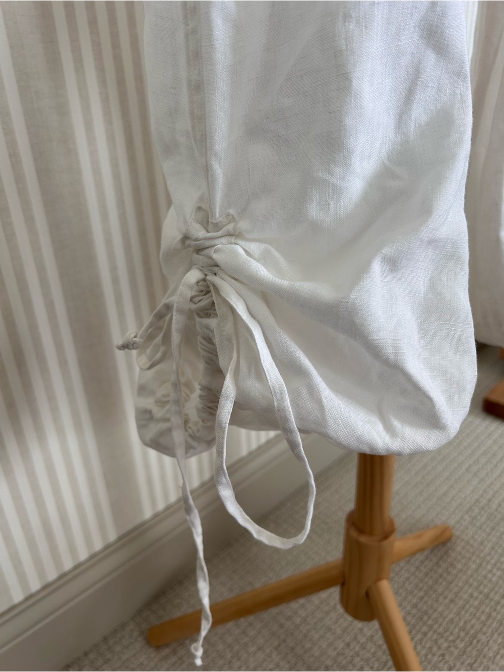 ZAPA PARIS White Linen Drawstring Balloon Pants Women’s Size 10 $400 Retail - Picture 8 of 11